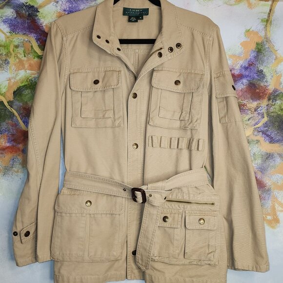 Lauren Ralph Lauren Explorers Multi-Pocket Utility Jacket-Safari Beige - Picture 1 of 12